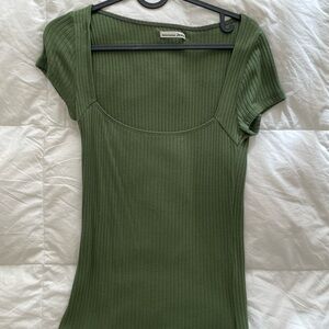 Reformation Green Ribbed Women's Top